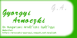 gyorgyi arnoczki business card